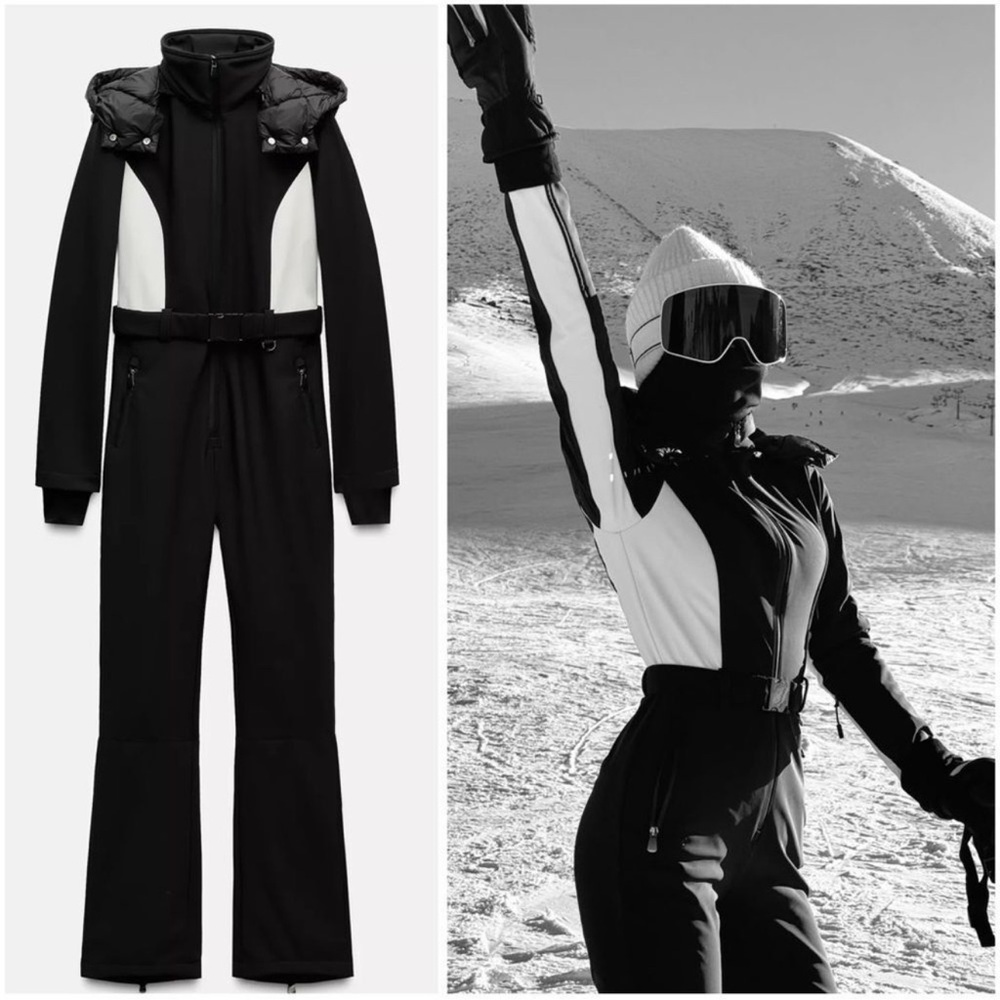Zara Black and White Ski Jumpsuit